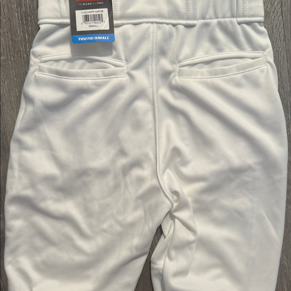 NWT Rawlings Kids White and Blue Athletic Pants - Picture 4 of 6